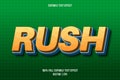 Rush editable text effect cartoon style