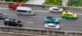 Rush hour big heavy traffic jam in busy Bangkok Thailand Royalty Free Stock Photo