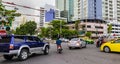 Rush hour big heavy traffic jam in busy Bangkok Thailand Royalty Free Stock Photo