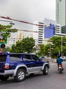 Rush hour big heavy traffic jam in busy Bangkok Thailand Royalty Free Stock Photo