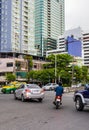 Rush hour big heavy traffic jam in busy Bangkok Thailand Royalty Free Stock Photo