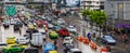 Rush hour big heavy traffic jam in busy Bangkok Thailand Royalty Free Stock Photo