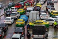 Rush hour big heavy traffic jam in busy Bangkok Thailand Royalty Free Stock Photo
