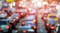 Rush Hour With Defocused Cars And Generic Vehicles - Traffic Jam