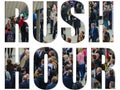 Rush Hour - Queues of people at London Waterloo train station in England