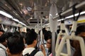 Rush hour on Singapores subway trains Royalty Free Stock Photo