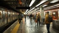Rush Hour In A Subway Station Royalty Free Stock Photo