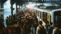 Rush Hour In A Subway Station Royalty Free Stock Photo