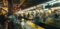 Rush Hour In A Subway Station Royalty Free Stock Photo