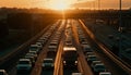 Rush hour traffic on Beijing modern highways generated by AI