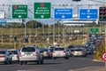 Rush hour traffic jam on Auckland motorway