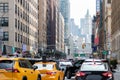 Rush hour traffic jam of cars on Varick Street driving towards the Holland Tunnel in New York City Royalty Free Stock Photo