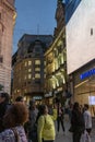 Rush hour and traffic near Piccadilly Circus with pedestrians walking in LondonÃ¢â¬â¢s West End Royalty Free Stock Photo