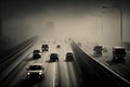 Rush hour traffic with smog, generative AI Royalty Free Stock Photo