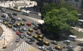 Rush hour traffic, taxis, aerial view Royalty Free Stock Photo