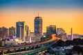 Rush hour traffic on Tobin bridge in Boston Royalty Free Stock Photo