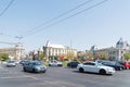 Rush Hour In University Square Downtown Of Bucharest City Royalty Free Stock Photo