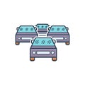 Color illustration icon for Rush, hour and busy