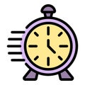 Rush job alarm clock icon vector flat Royalty Free Stock Photo