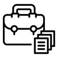 Rush job briefcase icon, outline style Royalty Free Stock Photo