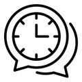 Rush job chat time icon, outline style Royalty Free Stock Photo