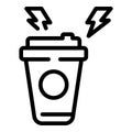 Rush job coffee cup icon, outline style Royalty Free Stock Photo