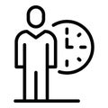Rush job day time icon, outline style Royalty Free Stock Photo
