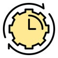 Rush job gear time icon vector flat Royalty Free Stock Photo