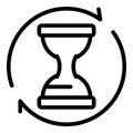 Rush job hourglass icon, outline style Royalty Free Stock Photo