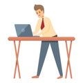 Rush job laptop icon, cartoon style Royalty Free Stock Photo