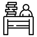 Rush job library icon, outline style Royalty Free Stock Photo