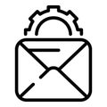 Rush job mail icon, outline style Royalty Free Stock Photo