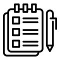 Rush job notebook icon, outline style Royalty Free Stock Photo