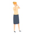 Rush job shocked woman icon, cartoon style Royalty Free Stock Photo