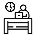 Rush job workplace icon, outline style Royalty Free Stock Photo