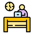 Rush job workplace icon vector flat Royalty Free Stock Photo