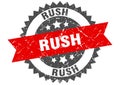 Rush stamp. rush grunge round sign.