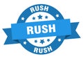 rush round ribbon isolated label. rush sign. Royalty Free Stock Photo