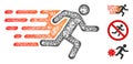 Rush Running Man Polygonal Web Vector Mesh Illustration Royalty Free Stock Photo