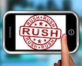 Rush On Smartphone Showing Speed