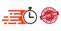 Rush Stopwatch Icon with Distress Limited Time Seal