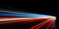 Rush of Twilight: Streaks of Speed. Speed light trails, Colorful glowing swirls. Generative AI