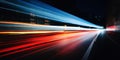 Rush of Twilight: Streaks of Speed. Speed light trails, Colorful glowing swirls. Generative AI
