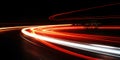 Rush of Twilight: Streaks of Speed. Speed light trails, Colorful glowing swirls. Generative AI