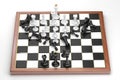 Rush of the white chess figures Royalty Free Stock Photo