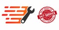 Rush Wrench Icon with Textured 24/7 Service Seal