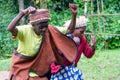 Rushaga, Bwindi Impenetrable Forest National Park, Uganda -Batwa pygmies tribe people performing a traditional