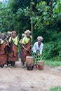 Rushaga, Bwindi Impenetrable Forest National Park, Uganda -Batwa pygmies tribe people performing a traditional