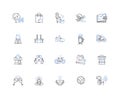 Rushing pace line icons collection. Fast, Hectic, Accelerated, Brisk, Frantic, Urgent, Swift vector and linear