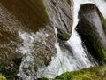 Rushing river boulders white water